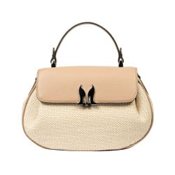 Sac à main pour femme 043g 01 nude+raphia