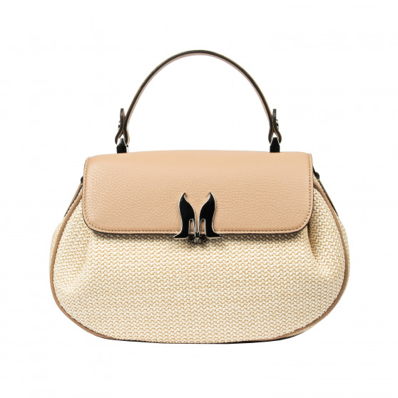 Sac à main pour femme 043g 01 nude+raphia