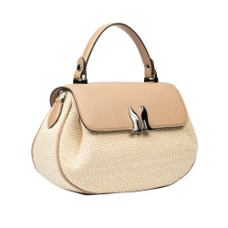 Sac à main pour femme 043g 01 nude+raphia
