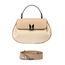 Sac à main pour femme 043g 01 nude+raphia