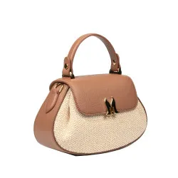 Sac à main pour femme 042g camel biz + raphia