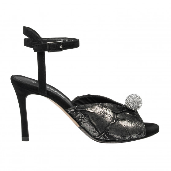 Sandales femme 1329 velours noir combiné Sandales femme 1329 velours noir combiné
