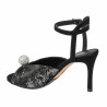 Sandales femme 1329 velours noir combiné