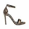 Sandales femme 1349 satin zèbre beige