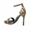 Sandales femme 1349 satin zèbre beige