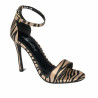 Sandales femme 1349 satin zèbre beige