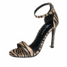 Sandales femme 1349 satin zèbre beige