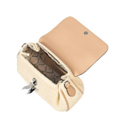 Sac à main pour femme 043g 01 nude+raphia
