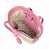 Sac de plage femme 044g 01 rose Barbie+raphia