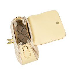 Sac à main femme 042g jaune beurre + raphia