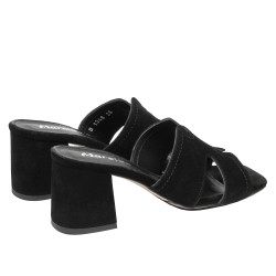 Sandales femme 1348 velours noir