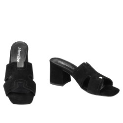 Sandales femme 1348 velours noir