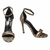 Sandales femme 1349 satin zèbre beige