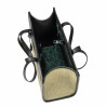 Sac de plage pour femme 045g 01 noir nappa + raphia sable olive