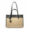 Sac de plage pour femme 045g noir napa+raphia