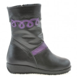 Bottes petit enfant 23c noir+violet