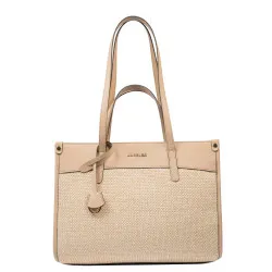 Sac de plage pour femme 045g nude+raphia