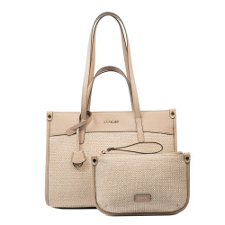 Sac de plage pour femme 045g nude+raphia