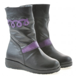 Bottes petit enfant 23c noir+violet