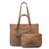 Sac de plage femme 045g camel+raphia caramel