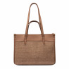 Sac de plage femme 045g camel+raphia caramel