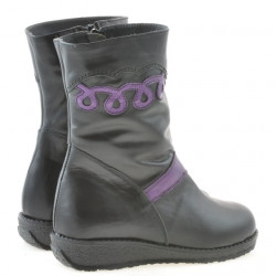 Bottes petit enfant 23c noir+violet