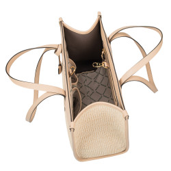 Sac de plage pour femme 045g nude+raphia