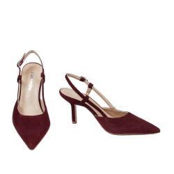Sandales femme 1344 bordeaux velours