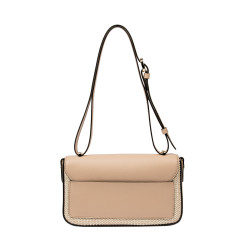 Sac à main femme d'épaule 046g nude+raphia