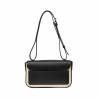 Sac à main femme à bandoulière 046g 01 noir napa+raphia