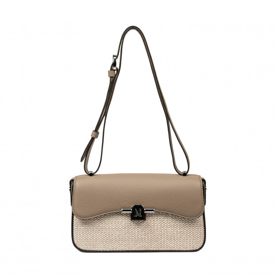 Sac à main femme bandoulière 046g 01 cappuccino+raphia Sac à main femme bandoulière 046g 01 cappuccino+raphia