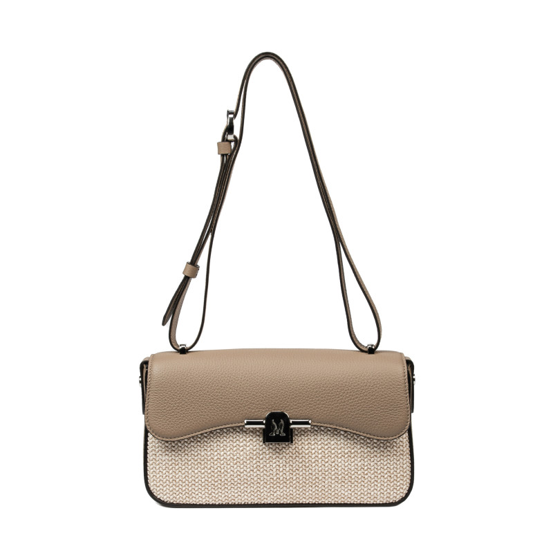 Sac à main femme bandoulière 046g 01 cappuccino+raphia