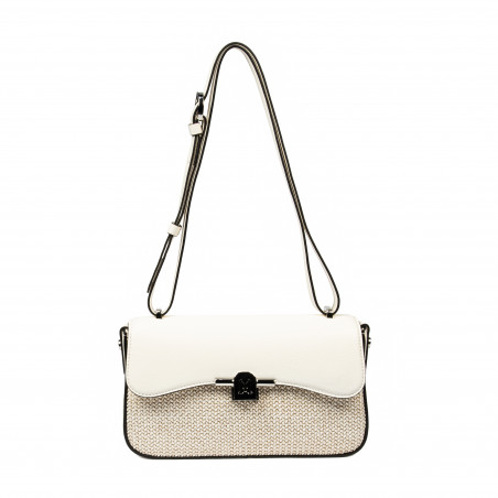 Sac à bandoulière femme 046g 01 panna+raphia