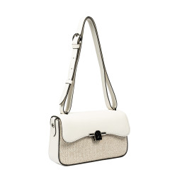 Sac à bandoulière femme 046g 01 panna+raphia