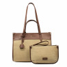 Sac de plage femme 045g marron cognac+raphia