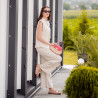 Sac à main pour femme 042g en daim rose framboise + raphia lifestyle