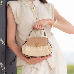 Sac à main femme 042g 01biz nude+rafia lifestyle