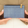 Portefeuille 209g croco bleu ciel lifestyle