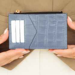 Portefeuille 209g croco bleu ciel lifestyle