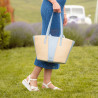 Sac de plage pour femme 044g 01 bleu ciel + raphia lifestyle