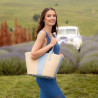 Sac de plage pour femme 044g 01 bleu ciel + raphia lifestyle