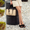Sac de plage pour femme 045g noir napa+raphia lifestyle