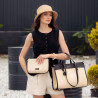 Sac de plage pour femme 045g noir napa+raphia lifestyle