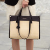 Sac de plage pour femme 045g noir napa+raphia lifestyle