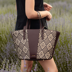 Sac de plage pour femme 044g raphia cacao lifestyle