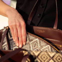 Sac de plage pour femme 044g raphia cacao lifestyle