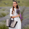 Sac de plage femme 044g 01 raphia noir lifestyle