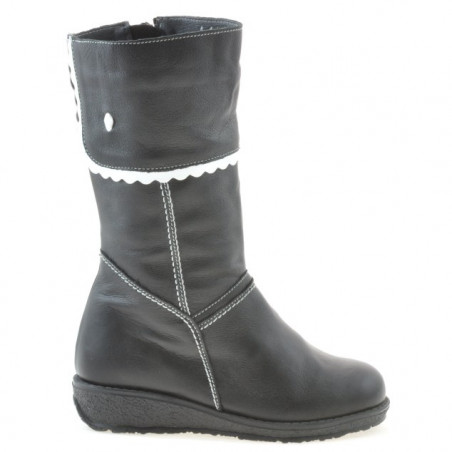 Bottes enfants petits 25c noir+blanc