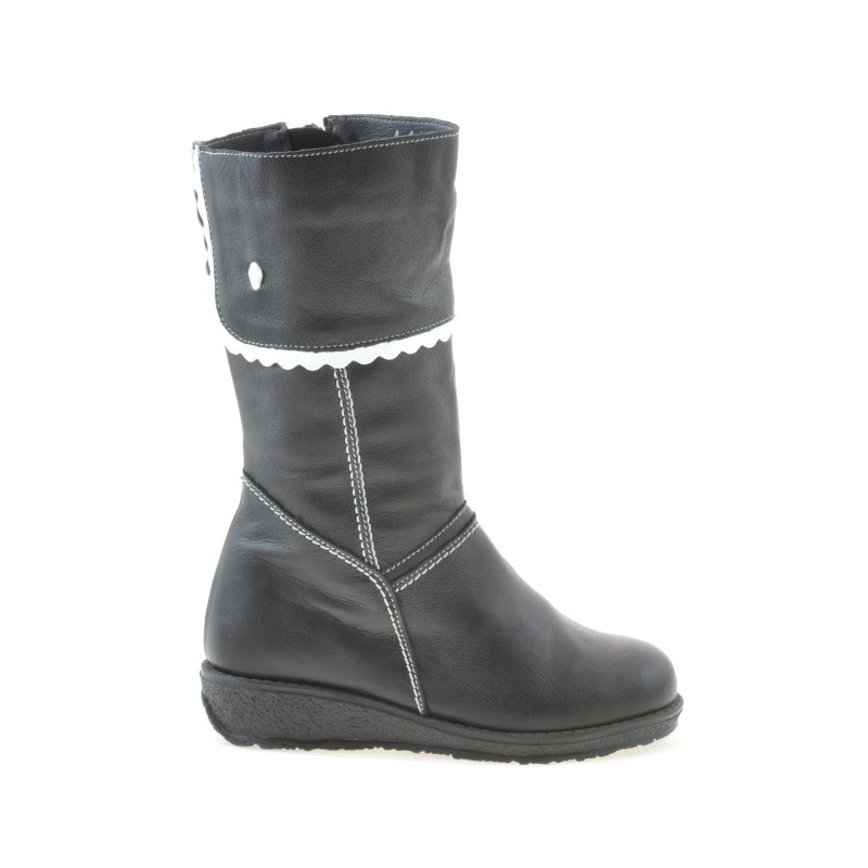 Bottes enfants petits 25c noir+blanc