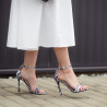 Sandales femme 1349 satin zèbre blanc lifestyle